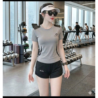 (Có túi sườn )Bộ tập gym nữ áo thun quần short đùi ngắn  dáng chất thun co giãn tốt mềm mịn không bai vải dày dặn(TT-06)