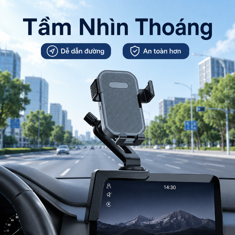 Giá Đỡ Điện Thoại Ô Tô Chống Rung - Trọng Lực Thông Minh, Tương Thích Cảm Ứng, Cho Xe Điện & Xe Hiện Đại