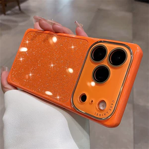 Ốp điện thoại hình vuông lấp lánh thời trang cho iPhone 17 Pro Max 13 14 15 16 pro max Bao gồm tất cả bảo vệ ống kính máy ảnh vỏ mềm Vỏ bảo vệ vỏ điện thoại