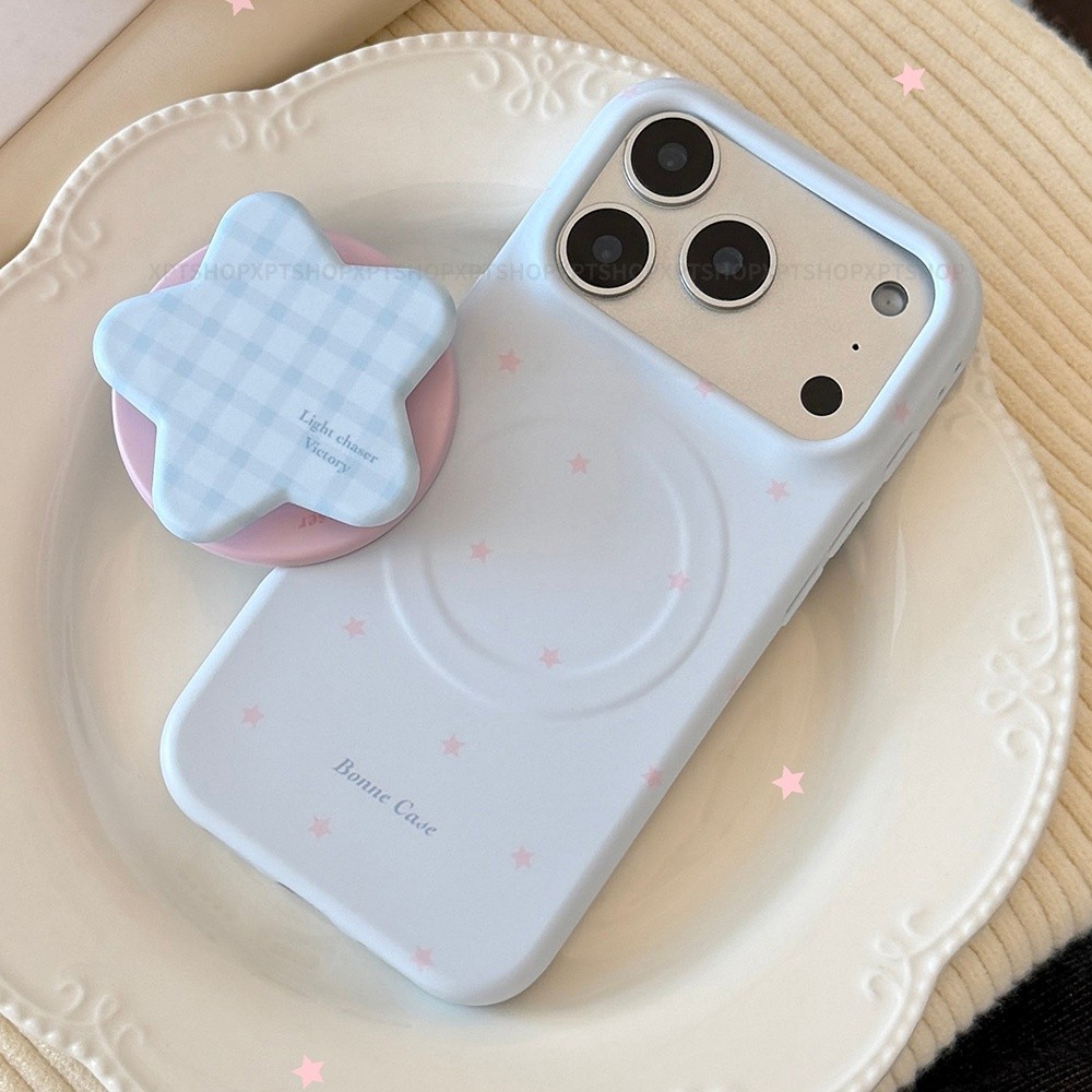 Giá đỡ lưới từ tính Vỏ điện thoại mềm mờ hình ngôi sao cho iPhone 17 Pro Max 16 15 14 Vỏ bảo vệ chống sốc