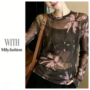Milyfashion Size Lớn In Hoa Xuyên Qua Gạc Chống Nắng Mùa Hè Phong Cách Mới Rời Mỏng Hơn Nhìn Phù Hợp Với T