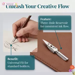 BEABOUT 10 Chiếc Nib Thư Pháp, Lỗ Tam Giác Linh Hoạt Truyện Tranh Nhúng Nibs, Bài Thuyết Trình Viết Giàu Thay Thế Ổ Cắm Mực Mịn Nits Truyện Tranh Soạn Thảo