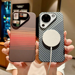 Ốp từ tính họa tiết Kevlar bằng sợi Carbon sang trọng cho Huawei Pura 90 Pro Max 80Pro 70 Ultra Mate 80 Vỏ chống sốc