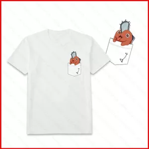 YB1 Máy Cưa Xích Người Áo Anime Áo Tay Ngắn Unisex Pochita Denji Makima Thường Ngày Rời Áo Sơ Mi Plus Kích Thước BY1