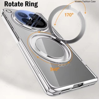HD Rõ Ràng Mạ Bản Lề Funda Cho OPPO Find N6 Find N5 Ốp Lưng Có Giá Đỡ Vòng Magentic & Khung Trước Có Phim Thủy Tinh