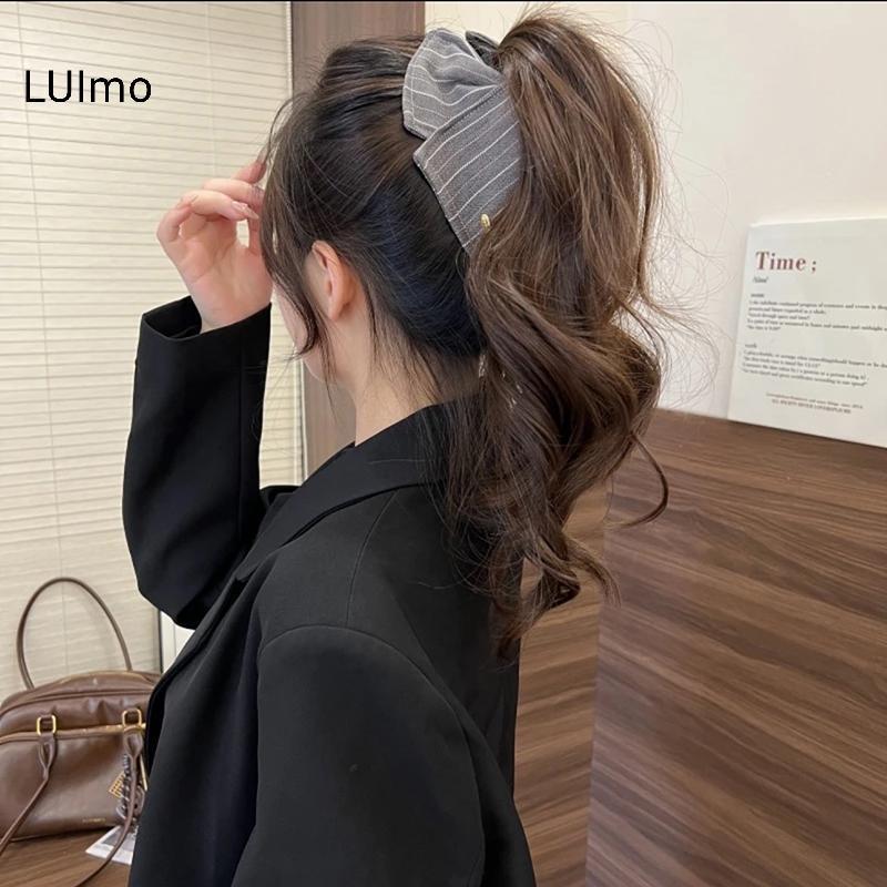 LUImo Tam Giác Sọc Vỏ Tóc Cho Nữ Retro Cá Mập Kẹp Có Tay Cầm Mạnh Cho Thi Đuôi Ngựa Tuyệt Vời Cho Văn Phòng Và Tiệc SBS