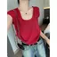 Áo thun ngắn tay dệt kim mỏng hơn dành cho nữ Mùa hè Phong cách mới Thiết kế thời trang Cảm giác trang trọng S