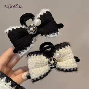 AqToCna Vintage Thanh Lịch Vải Nơ Vuốt Tóc Tinh Tế Hoa Camellia Kẹp Tóc Cho Nữ Cô Gái Tính Khí Mũ Phụ Kiện Tóc AqToCna