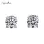 AqToCna Pha Lê ic Ear Stud Dễ Dàng Sử Dụng Kẹp Bông Tai Nữ Punk Tròn Zircon Nam Châm Bông Tai Không Xuyên Trang Sức AqToCna