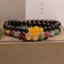 Vòng tay nhiều lớp hai lớp dành cho nữ - Garnet tự nhiên + Mã não vàng + Tourmaline đầy màu sắc - Trang phục hàng ngày may mắn sang trọng