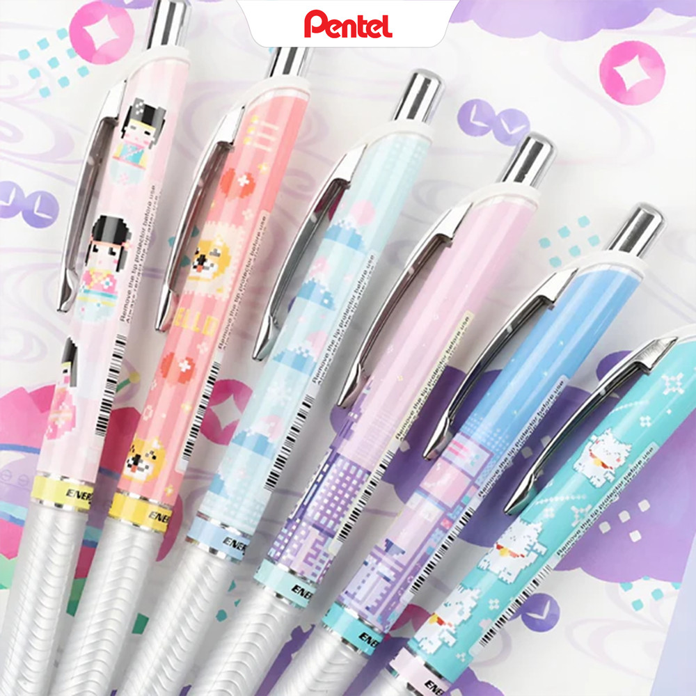 Bút gel Pentel Energel Kawaii BLN75KW mực viết mượt nhanh khô không lem bền màu