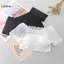 LUImo Nữ Gợi Cảm Ren Tắt Vai Crop Tops Có Miếng Lót Áo Bralette Tay Ngắn Camisoles SBS