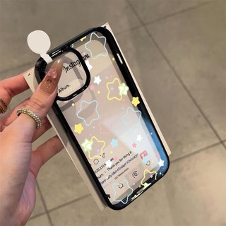 Thích Hợp Cho IPhone 16 15 14 13 12 11 Pro Max X XR XS Doodle stars Vỏ Điện Thoại Acrylic Vỏ Cứng Chất Lượng Cao LBK