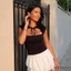 MAPLEPOET-Áo thun nữ tay áo mùa hè Slim Solid Two Way Wear Cut Out Tie-up Crop Tops