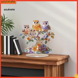 Linh hồn| Ổn Định Acrylic Để Bàn Trang Trí Cú Acrylic Trang Trí Nhiều Màu Sắc 2d Acrylic Owl Tree Trang Trí Có Đế – Kệ Sách Để Bàn Dễ Thương Trang Trí Hoàn Hảo Đông Nam Nhà Offic