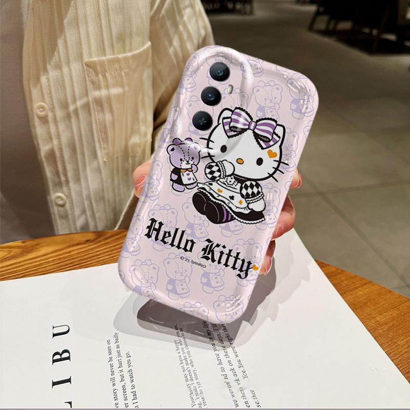 Vỏ Silicon Hoạt Hình Cho Realme C65 Bảo Vệ 3D Vỏ Điện Thoại Mềm TPU Kitty Sinh Viên Chống Sốc Ốp Lưng
