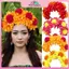 MYPANDA 1 Ngày Của Người Chết Nhân Tạo Marigold Tóc Giả Hoa Cúc Halloween Lễ Hội Tiệc Hoa Vương Miện Dành Cho Nữ.