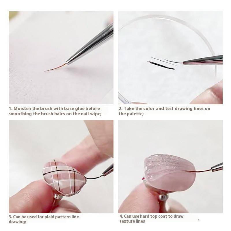 HFSHY Bàn chải nghệ thuật móng tay gỗ, lót chi tiết vẽ tinh tế, sơn UV gel, dụng cụ thiết kế VN