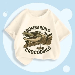 Áo Bombardiro Crocodilo áp thun cộc tay  chất cotton thoáng mát cho bé 1-10 tuổi