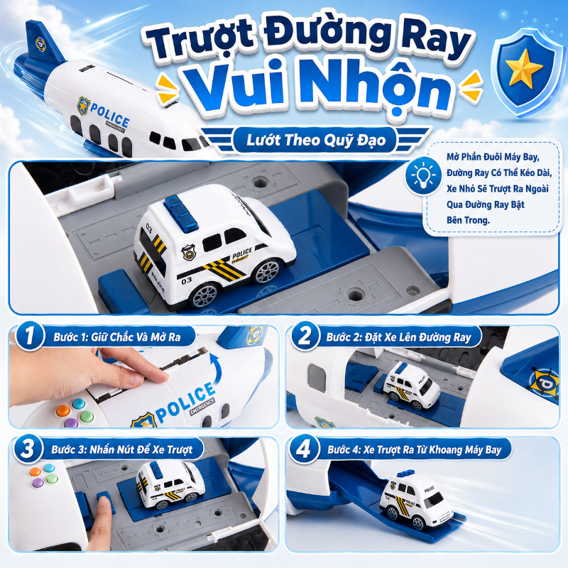 Máy Bay Biến Hình Cỡ Lớn – Mua 4 Tặng 1, đồ Chơi Xe Hơi Biến Thành Máy Bay, Dạy Bé Kỹ Năng Sắp Xếp, Quà Tặng Trẻ Em