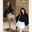 Áo Sơ Mi Dáng Croptop Tay Bồng Chun Dưới Thời Trang Nữ Bigsize