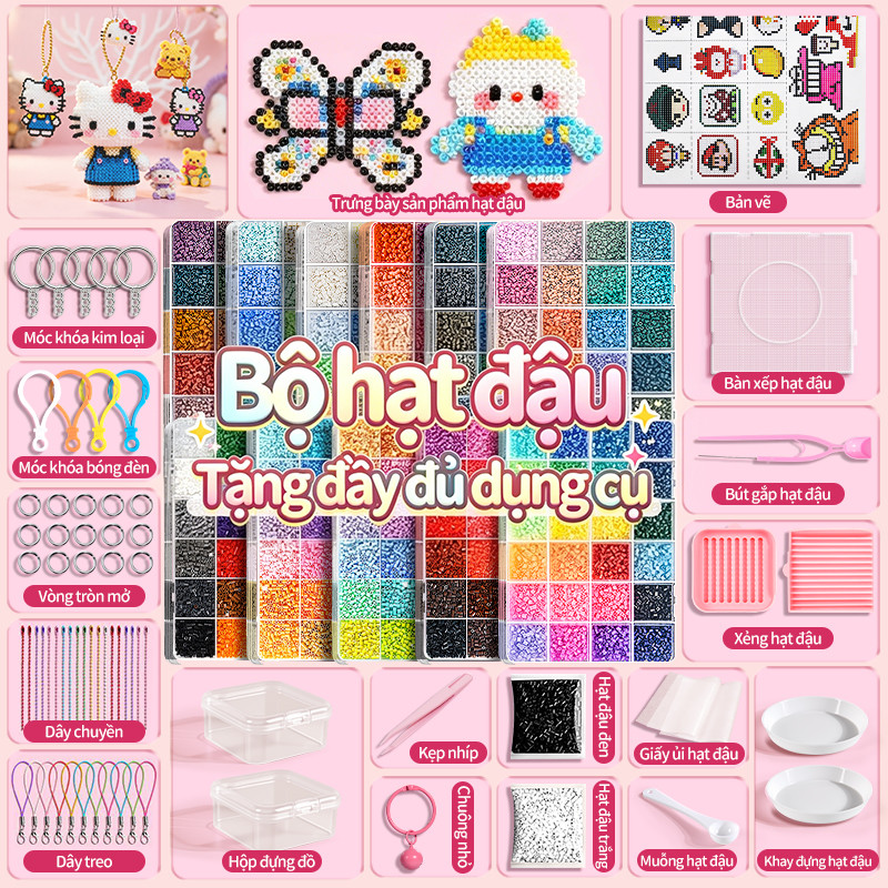Hạt xếp hình 2.6mm DIY đồ chơi thủ công sáng tạo full bàn ủi bảng ghép khuôn an toàn bé sinh nhật