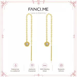 Bông tai kim cương chuỗi vàng FANCIME Line & Dots
