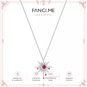 FANCIME "Soluna Nexus" Ruby July Vòng cổ bạc Sterling