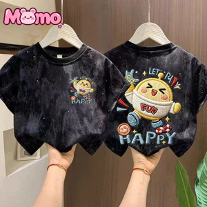 Hoạt Hình Giả Thêu In Hình Dễ Thương Cổ Tròn Cổ Tròn Cổ Tròn Dây Buộc Cho Bé Trai Và Bé Gái
