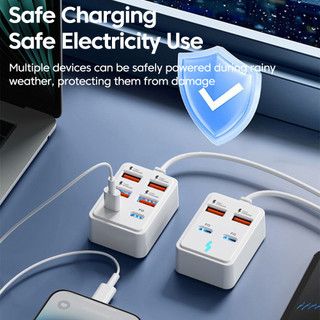 Ổ cắm điện đa cổng Elough PD30W Trạm sạc nhanh USB Hub Ổ cắm điện