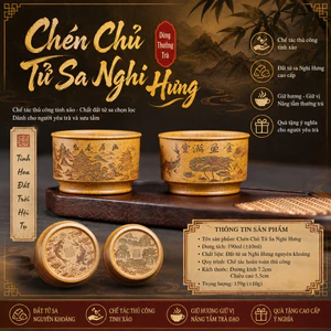CHÉN CHỦ TỬ SA NGHI HƯNG THỦ CÔNG KHẮC CẢNH SƠN THỦY – THƯỞNG TRÀ CAO CẤP