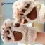 AN.MART Đáng Yêu Sang Trọng Mèo Móng Vuốt Paw Găng Tay Sang Trọng Ấm Áp Mềm Mại Sang Trọng Ngắn Ngón Lông Tơ Gấu Găng Tay Trang Phục Găng Tay Nửa Ngón VN