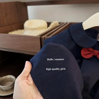 Phong Cách Nhật Bản Preppy Phong Cách Bé Gái jk Nơ Dễ Thương Đồng Phục Tay Ngắn Công Chúa Váy Cô Gái Búp Bê Cổ Đầm