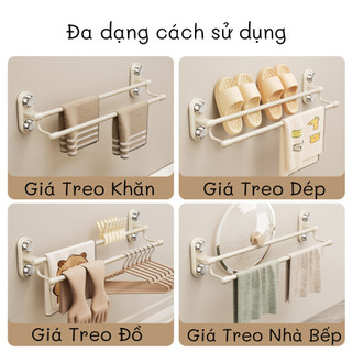 Giá Treo Khăn Gắn Tường Hút Chân Không Cao Cấp, Kệ Treo Khăn Nhà Tắm Chắc Chắn Không Cần Khoan Đục