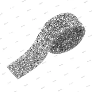PYCOU 1 Dây Đeo Kim Cương Giả Lấp Lánh, Chiều Rộng 3 cm 1 Sân Chiều Dài Pha Lê Ruy Băng, Nhãn Dán Kim Cương Giả Tự Dính Có Thể Tái Sử Dụng Trang Trí Thủ Công Nghệ Thuật