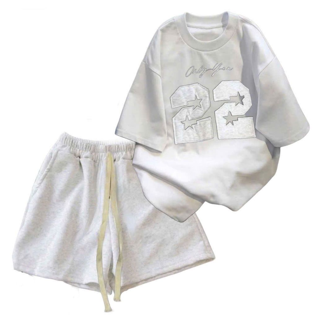 sét bộ Quần đùi cộc MÀU XÁM TIÊU dáng ngắn dây bản to  + mix phông số 22 ONLY YOU ngự c -quanaounisex94