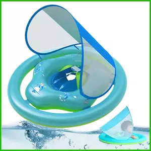 Phao trẻ em cho bể bơi có tán Đồ chơi nước an toàn Phao bể bơi bơm hơi Ghế ngồi cho bồn tắm gia đình Bãi biển saixit2vn
