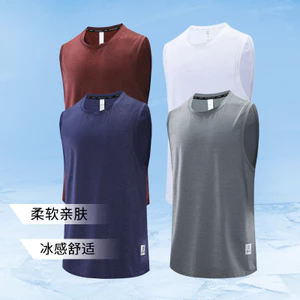 Châu Âu Mỹ Bóng Rổ Huấn Luyện Thể Thao Áo Vest Nam Cổ Tròn Màu Trơn Rời Chạy Ngoài Trời Nhanh Khô Thoáng Khí Áo Thun Không Tay