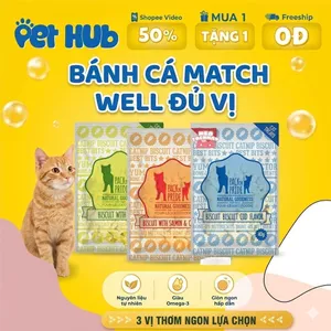 Bánh Cá Match Well Gói 40g, Bánh Cá Catnip Cho Chó Mèo sạch răng thơm miệng