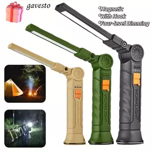 Đèn làm việc GAVESTO, chống nước với đèn pin nam châm & móc, Đèn LED mạnh mẽ chất lượng cao Đèn tìm kiếm cầm tay có thể sạc lại để làm việc ban đêm Cắm trại ngoài trời