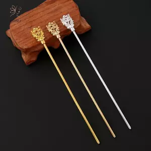 HNKMP 10 Chiếc Vintage Kẹp Tóc Đồng Kim Cương Giả Tóc Sti Chopsti Bề Mặt Mịn Chất Lượng Bền Tiệc Cưới Prom Night Out Hair.