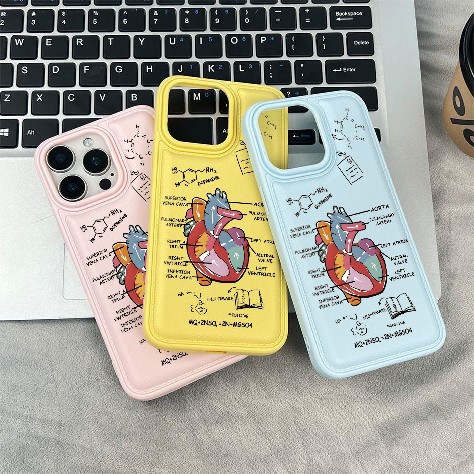 Ốp điện thoại họa tiết hình trái tim cho iPhone 17/16 Pro Max/15/14/13/12/11