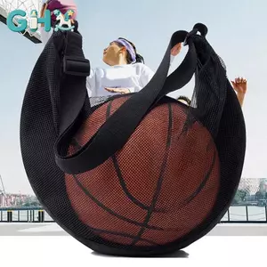 GHX 1 Túi Bóng Đơn Có Dây Kéo Nhà Thơ Lưới Bóng Bảo Quản Thiết Bị Thể Thao Dây Rút Sling Bảo Quản Lưới Mang Bóng Rổ VN