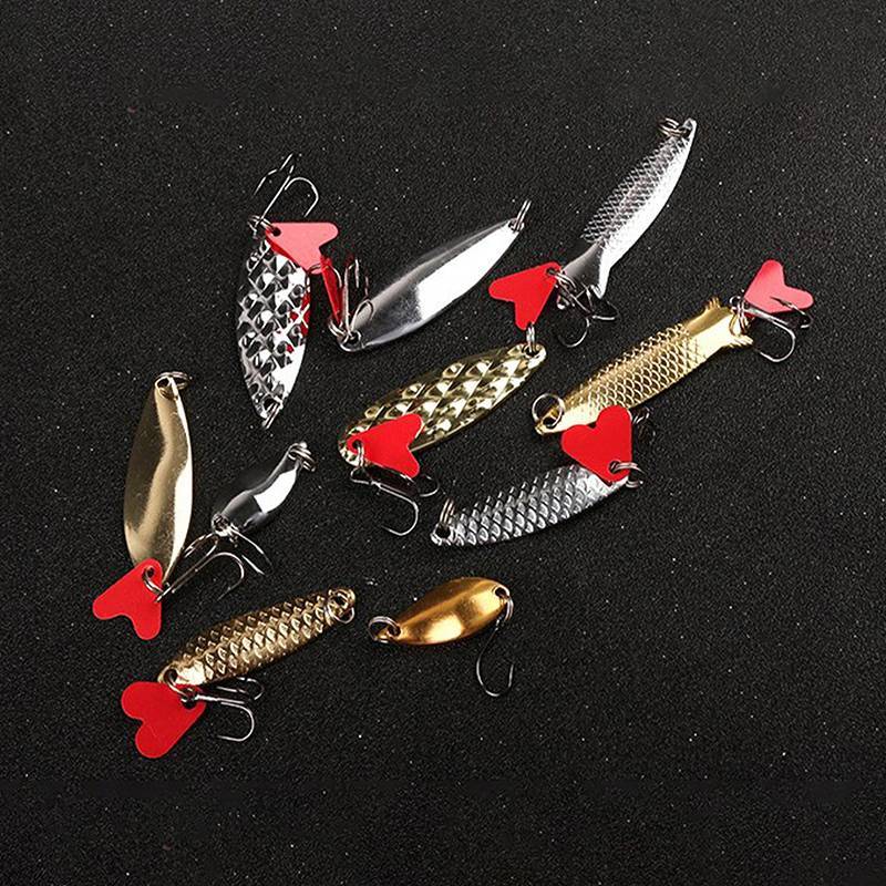 GHX 5 Cái / bộ Kim Loại Jig Thìa Spinner Mồi Câu Cá Wobbler Mồi Bộ Câu Chuyện Câu Cá Bộ Mồi Câu Cá VN