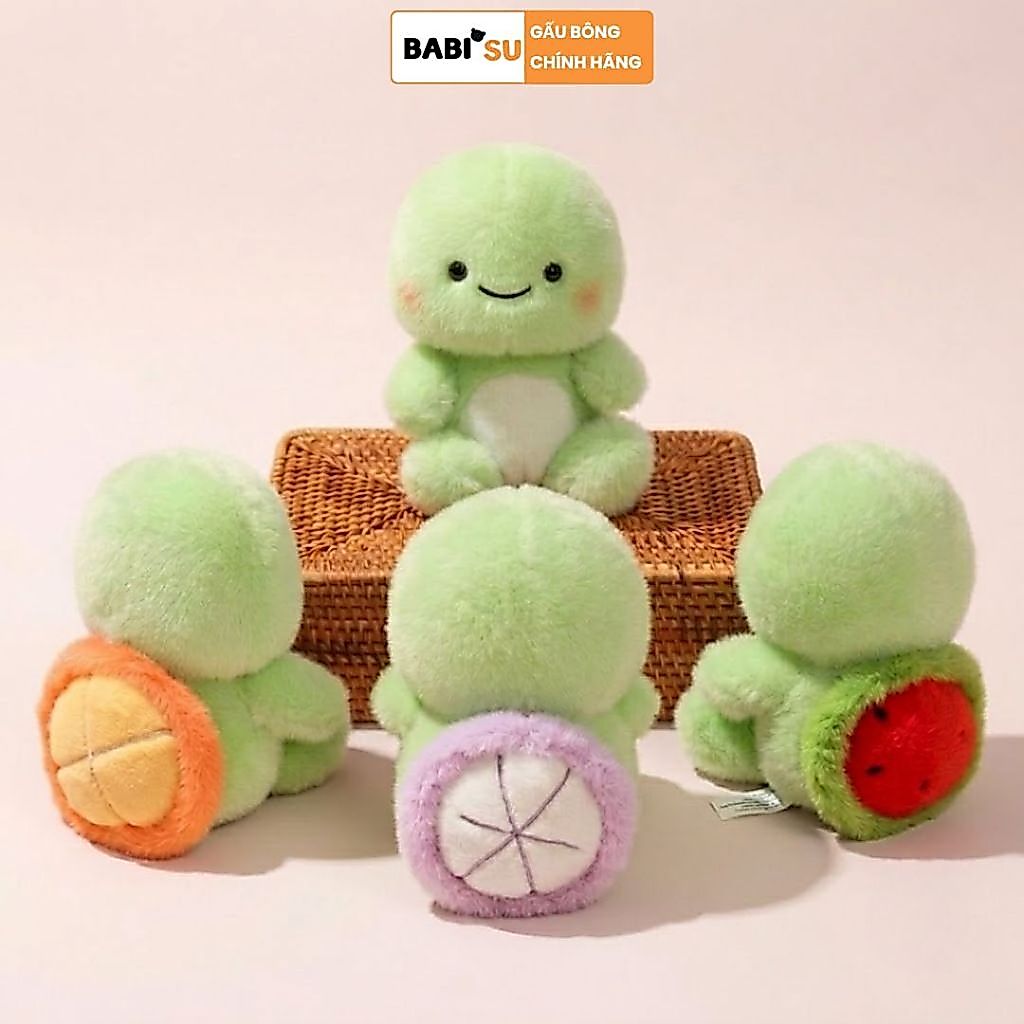 Gấu Bông Rùa Bé Đeo Balo Trái Cây Dễ Thương, Thú Nhồi Bông Rùa Hoa Quả Mini Quà Tặng Đáng Yêu Cho Bé