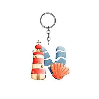 Móc Khóa Chữ Cái Đại Dương Dễ Thương Mica 2 Mặt Thiết Kế Độc Đáo chất liệu nhựa mica