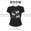 BOOM Áo Baby Tee Nữ Cotton Ôm Body-Áo Thun Ngắn Tay Y2K In Hình PhongCách Mùa Hè, Cổ Tròn Hàng Đầucách hàn quốc phong077