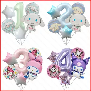 ST2 Sanrio Chủ Đề Trang Trí Kỷ Niệm Đảng Kuromi Giai Điệu Bóng Bộ Cảnh Sắp Xếp Trang Trí Tiệc Tiếp Liệu TS2