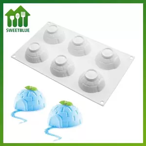 SWEET 6 Khoang Igloo Khuôn Bánh Silicon Cho Mousses Khuôn Làm Kem Bánh Ngọt Dụng Cụ Nhà Bếp Phụ Kiện n