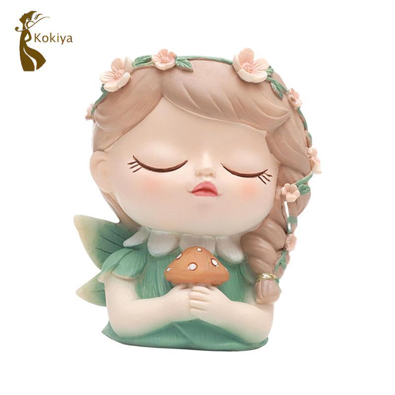 Cô Gái Đầu Trồng Nồi Tượng Cô Gái Lọ Hoa Cho Kệ Sách Để Bàn Văn Phòng
